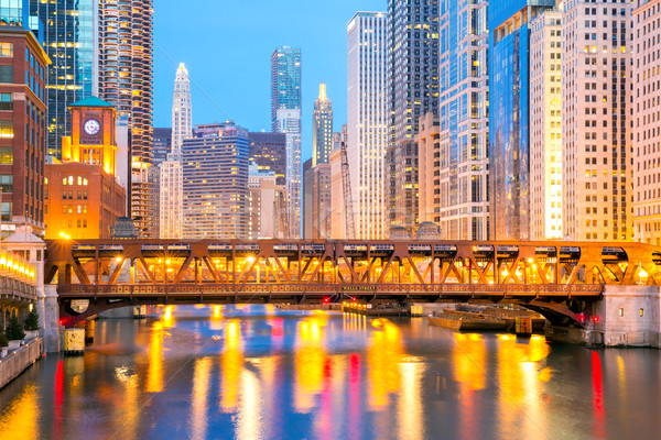 Chicago downtown and River Stock photo © vichie81