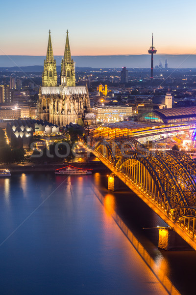 Colonia catedral aéreo Alemania edificio Foto stock © vichie81