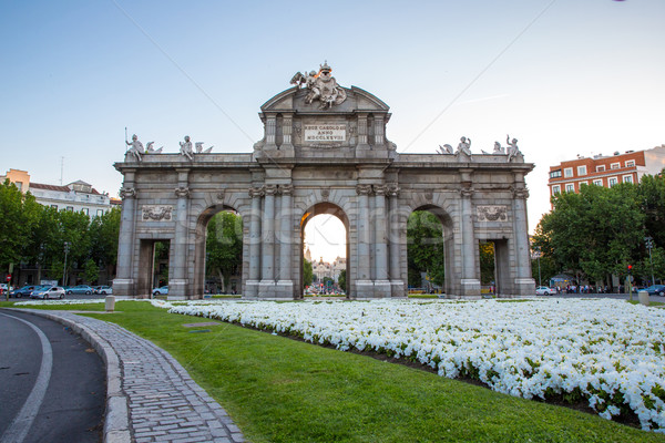 Gate at Independence Square Madrid Spain Stock photo © vichie81