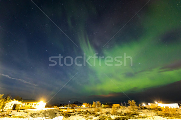 Aurora Borealis Northern Light Iceland Stock photo © vichie81
