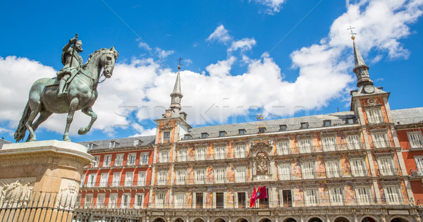 Plaza Mayor in Madrid Panorama Stock photo © vichie81