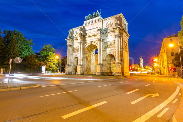 победу арки Мюнхен сумерки движения вокруг Сток-фото © vichie81