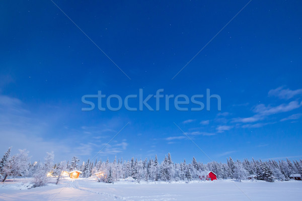 Star Trail Winter landscape Stock photo © vichie81