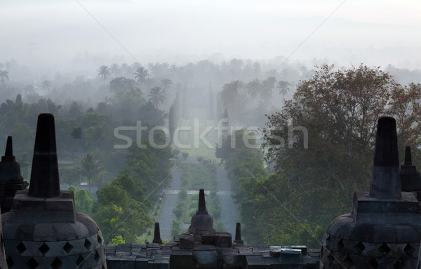 Borobudur Temple Indonesia Sunrise Stock photo © vichie81