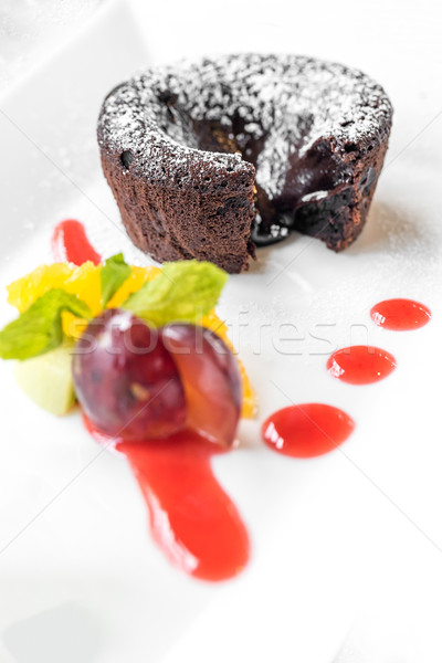Chocolate lava cake Stock photo © vichie81