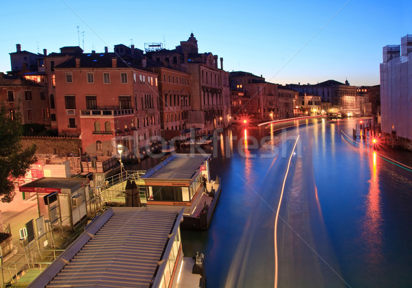 Wenecja świetle pociągu statek pasażerski krajobraz kościoła Zdjęcia stock © vichie81