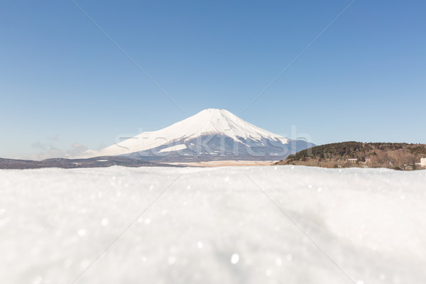 Winter Mount Fuji meer sneeuw winterseizoen Stockfoto © vichie81