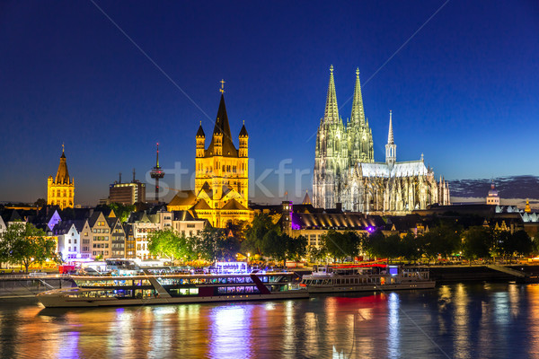 Cologne Cathedral River Rhine Stock photo © vichie81