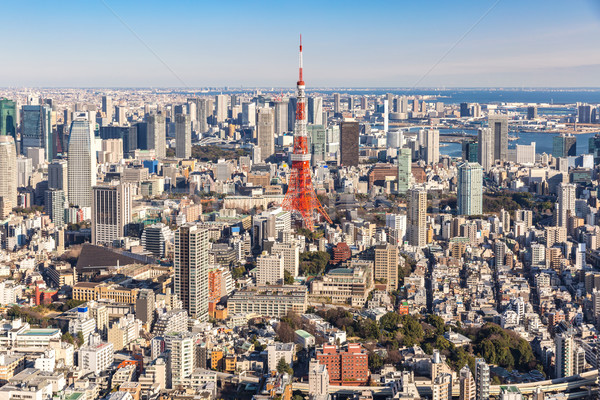 Сток-фото: Токио · башни · Япония · Skyline · город · моста