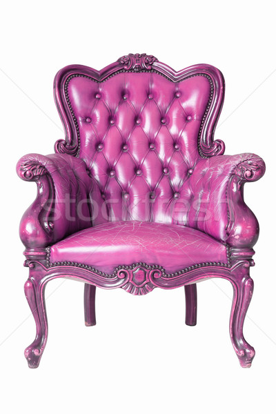 Stock fotó: Rózsaszín · bőr · kanapé · izolált · fotel · eredeti
