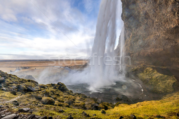 Wodospad Islandia południe wody słońce krajobraz Zdjęcia stock © vichie81