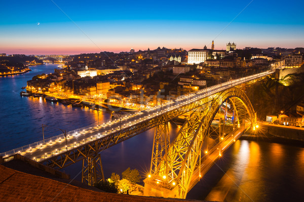 Dom Luiz bridge Porto at dusk Stock photo © vichie81
