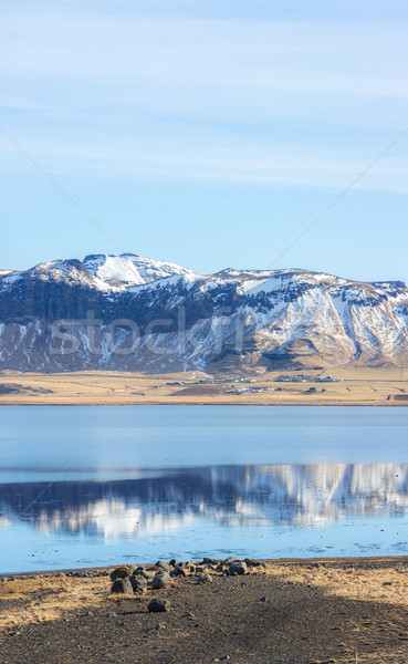 冰島 冰川 懸崖 山 湖 性質 商業照片 © vichie81