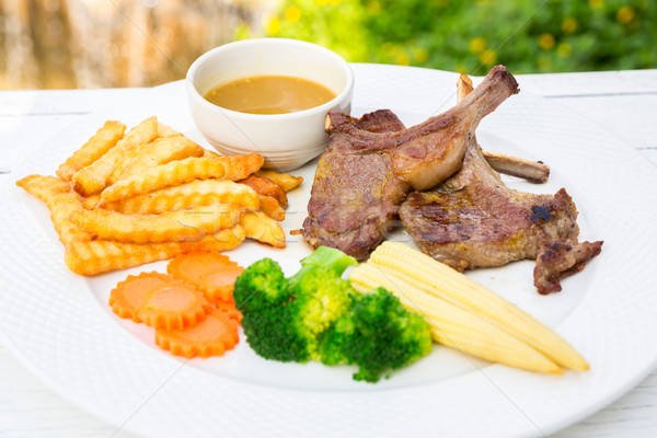 Grilled Lamb steak Stock photo © vichie81