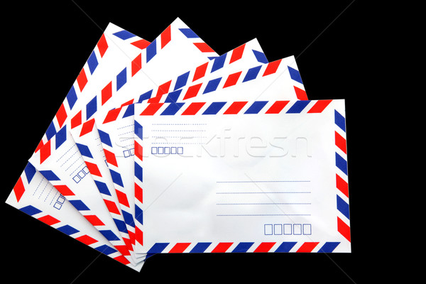 Levegő posta levél boríték izolált fekete Stock fotó © vichie81