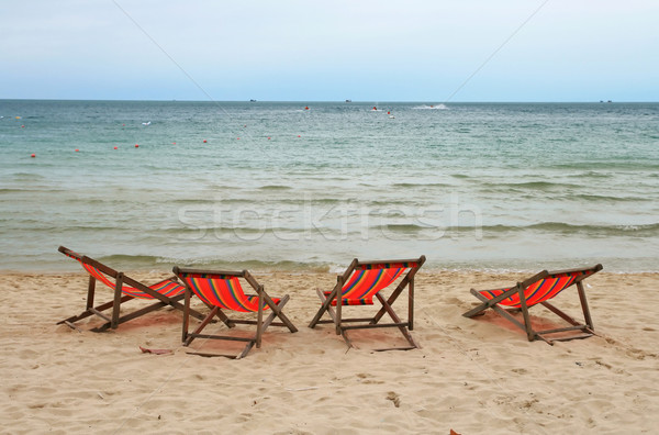 Beach Chair in Summer at Samui Island in Thailand Stock photo © vichie81