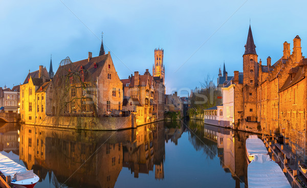 Bruges, Belgium at dusk. Stock photo © vichie81