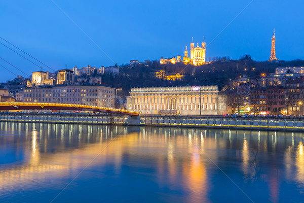 Lyon Saone river Fourviere Notre-Dame Stock photo © vichie81