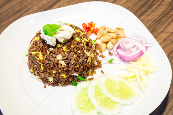 Curry ryżu Krab jaj restauracji Zdjęcia stock © vichie81
