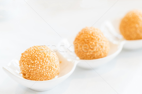 Stock photo: sesame balls stuff with custard lava