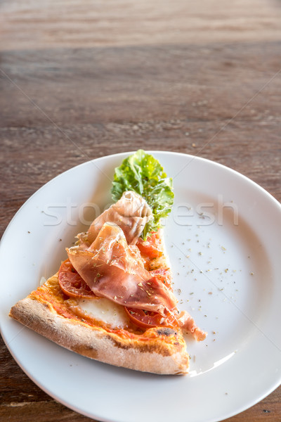 Stock photo: pizza parma ham piece