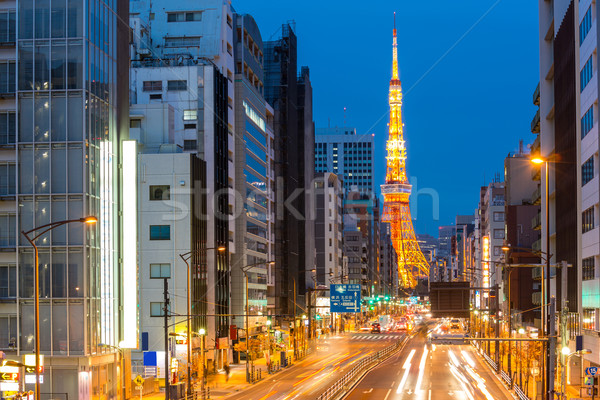 Tokyo turn amurg Japonia oraş clădirilor Imagine de stoc © vichie81