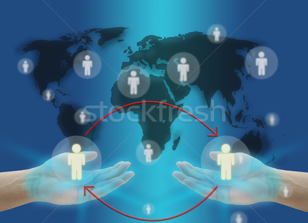 Stockfoto: Baan · omwenteling · business · hand · houden · persoon