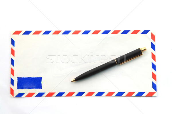 Boríték toll izolált levegő posta égbolt Stock fotó © vichie81