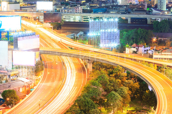 Bangkok centrum autostrady widok z lotu ptaka działalności niebo Zdjęcia stock © vichie81