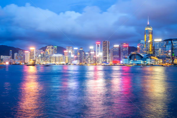Hong Kong Victoria Harbour dusk Stock photo © vichie81