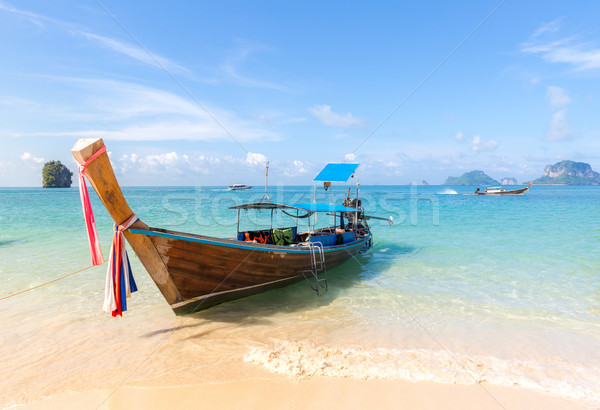 Tropical beach and boat Stock photo © vichie81