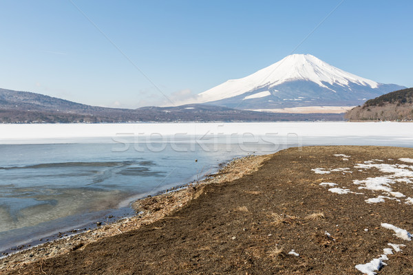 Mount Fuji meer winter sneeuw berg Stockfoto © vichie81
