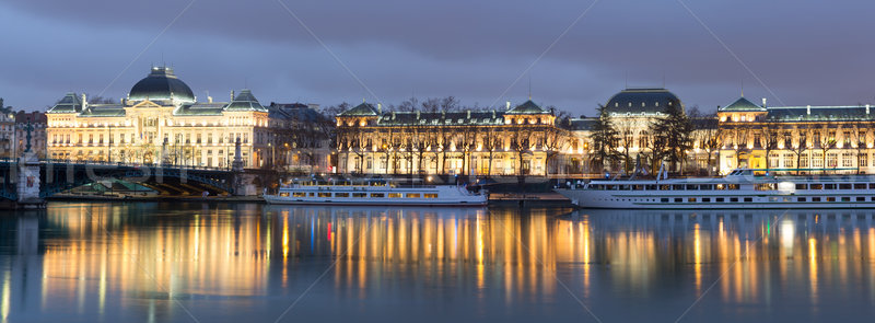 Lyon universidade ponte França rio noite Foto stock © vichie81