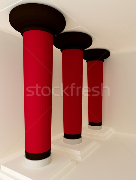 perspective of three red pillars Stock photo © Victoria_Andreas