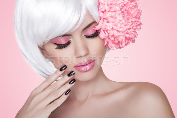 Makeup. Manicured nails. Fashion Beauty Model Girl portrait with Stock photo © Victoria_Andreas