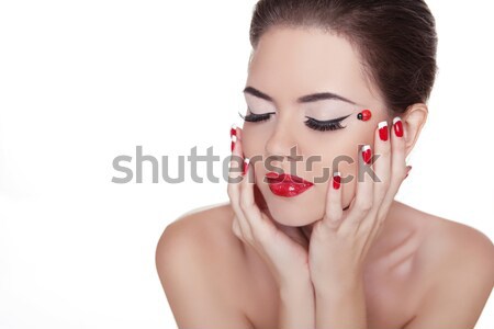 Beauty Vogue Style Fashion Model Girl with Long Lushes. Manicure Stock photo © Victoria_Andreas