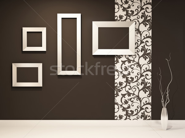 Showroom boş kareler siyah duvar dekorasyon Stok fotoğraf © Victoria_Andreas