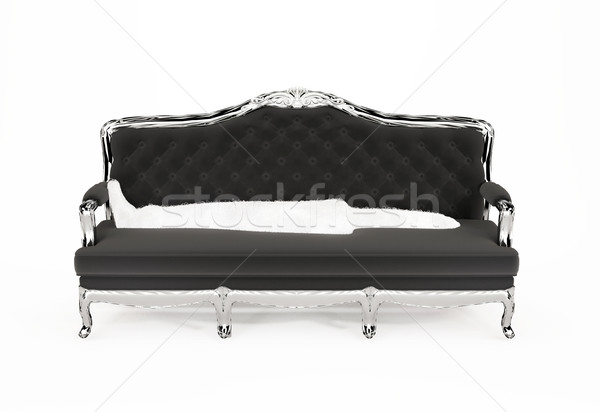 Сток-фото: черный · современных · диван · изолированный · белый · декоративный