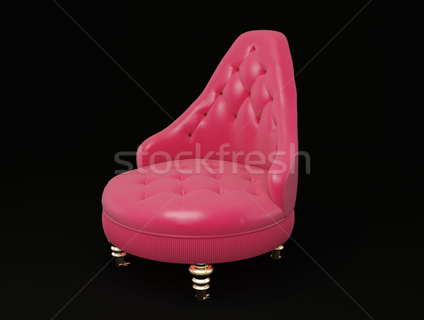 Stock photo: Modern Leather armchair isolated on black background