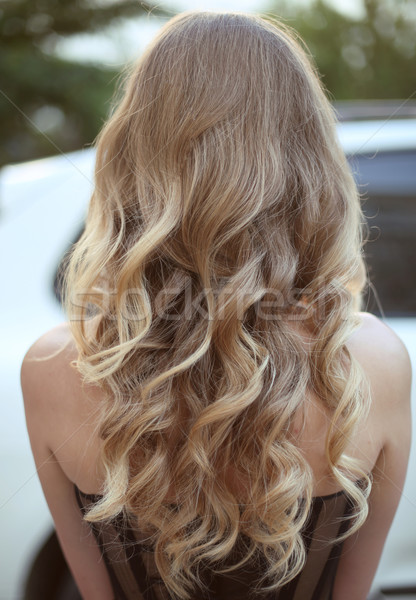 Healthy hair. Curly long hairstyle. Back view of Blond hairs. ha Stock photo © Victoria_Andreas