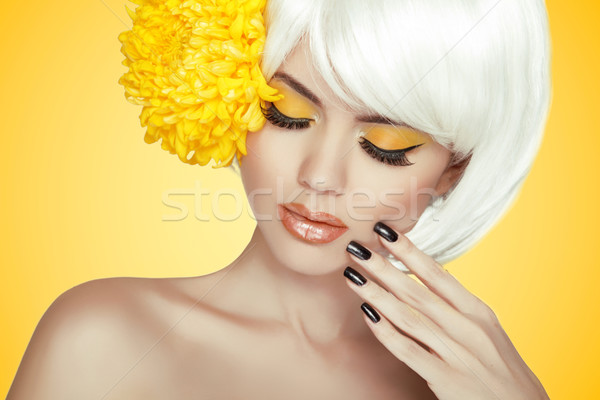Beauty Portrait. Makeup. Manicured nails. Beautiful Spa Woman To Stock photo © Victoria_Andreas