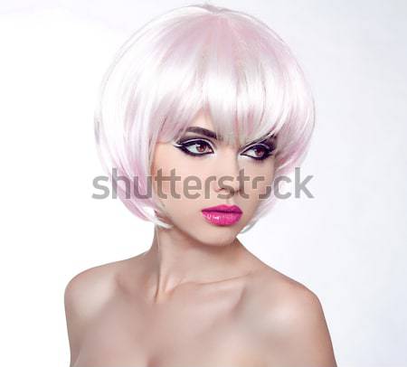 Vogue Style Woman. Fashion Stylish Beauty Woman Portrait with Wh Stock photo © Victoria_Andreas