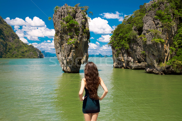 Attractive woman model looking on James Bond Island in Phang Nga Stock photo © Victoria_Andreas