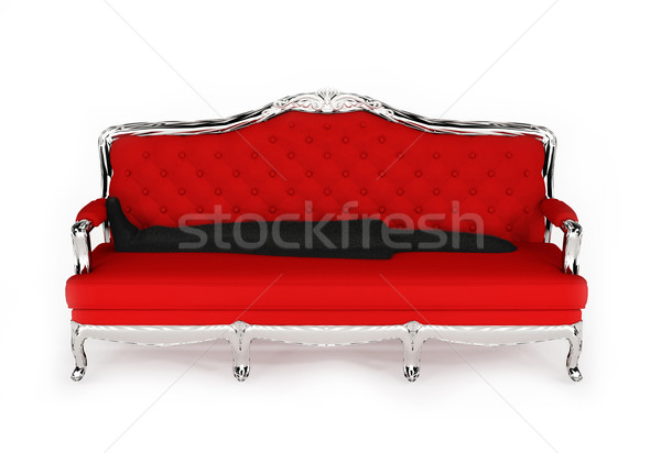 Barok sofa zwarte doek geïsoleerd witte Stockfoto © Victoria_Andreas