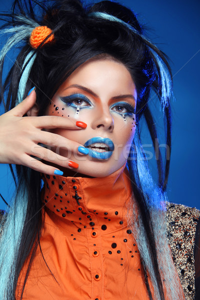 Beauty Fashion Girl Portrait. Makeup. Manicured nails. Hairstyle Stock photo © Victoria_Andreas