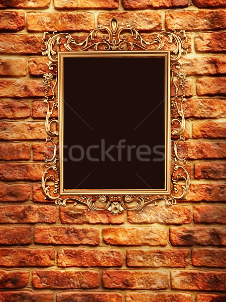 Retro Wiederbelebung alten Gold Rahmen Holz Stock foto © Victoria_Andreas