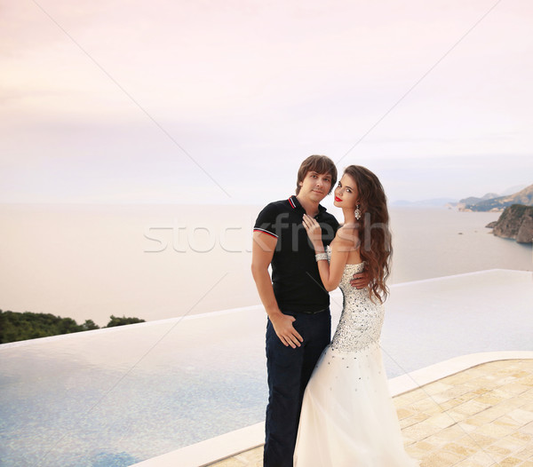 Bride and groom, couple wedding portrait, young romantic lovers  Stock photo © Victoria_Andreas