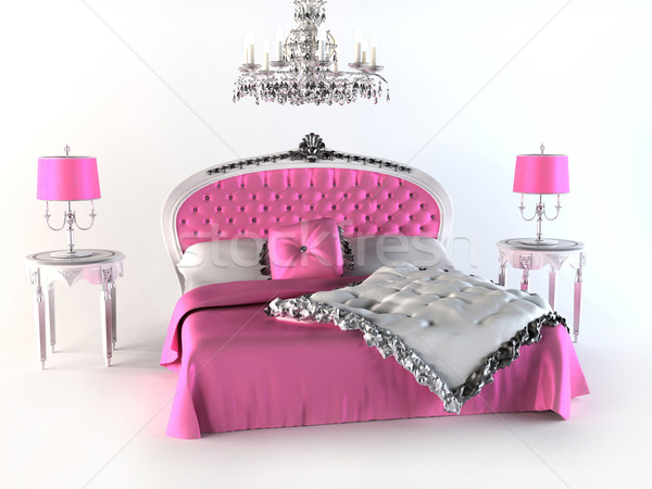 Luxus ágy hálószoba otthon szoba bútor Stock fotó © Victoria_Andreas