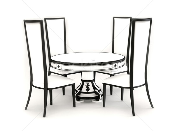 Stoelen tabel geïsoleerd witte minimalisme kantoor Stockfoto © Victoria_Andreas