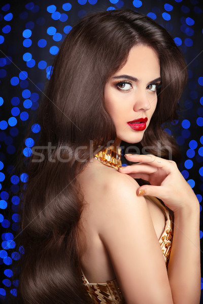 Schoonheid brunette portret elegante dame Stockfoto © Victoria_Andreas